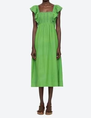 NEW SEA eliza midi dress in green